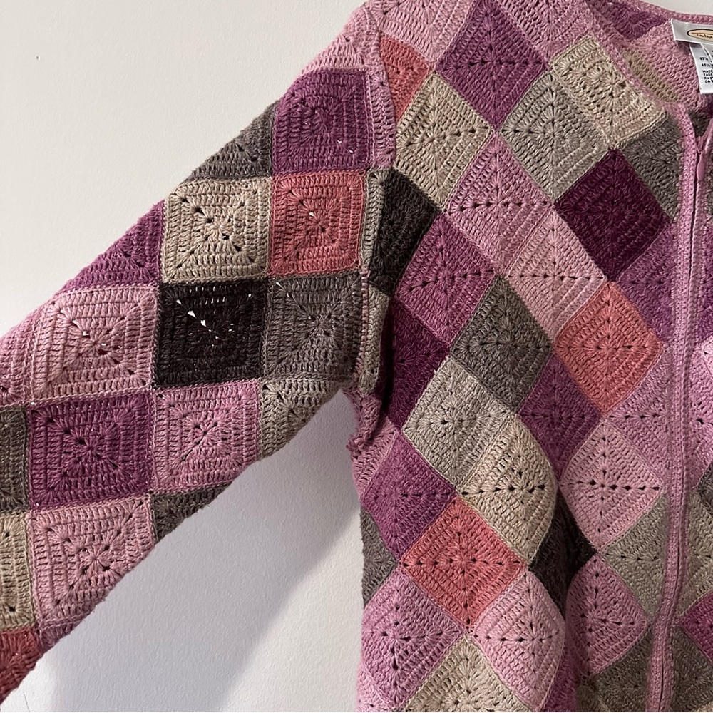 Vintage Crochet Zip Up Cardigan - Picture 2 of 4